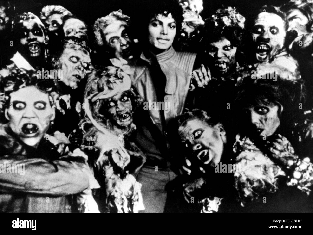 Scena da il video 'Thriller' con Michael Jackson. Foto Stock