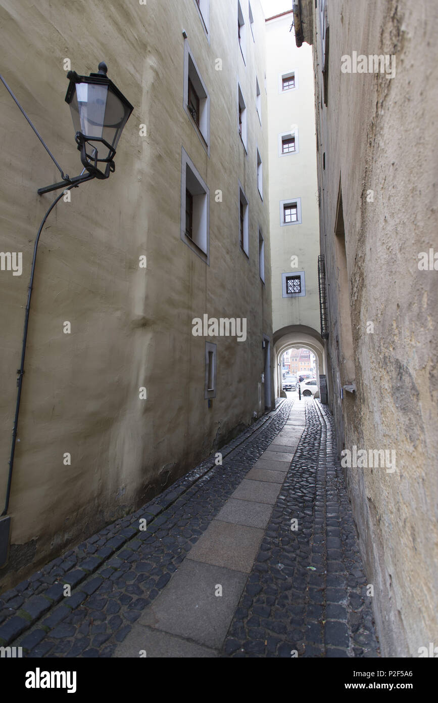 Traditori' Lane al mercato superiore a Goerlitz, città europea di Goerlitz, Bassa Sassonia, Germania Foto Stock