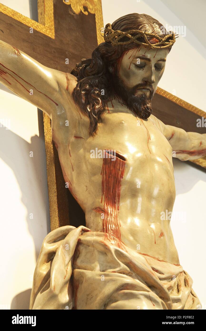 Spagna - La Huerta de Murcia (distretto) - Murcia. Murcia (capitale); Monasterio / Museo de Las Claras; 'Crucificado' de Francisco Salzillo, año 1770. Foto Stock