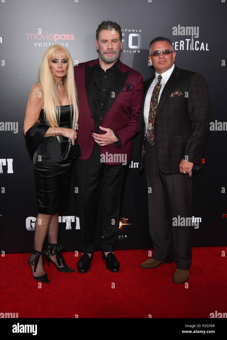 New York, Stati Uniti d'America. Xiv Jun, 2018. Victoria Gotti, John Travolta e John Gotti a frequentare il "Gotti' New York premiere al teatro SVA il 14 giugno 2018 a New York City. Credito: Erik Pendzich/Alamy Live News Foto Stock