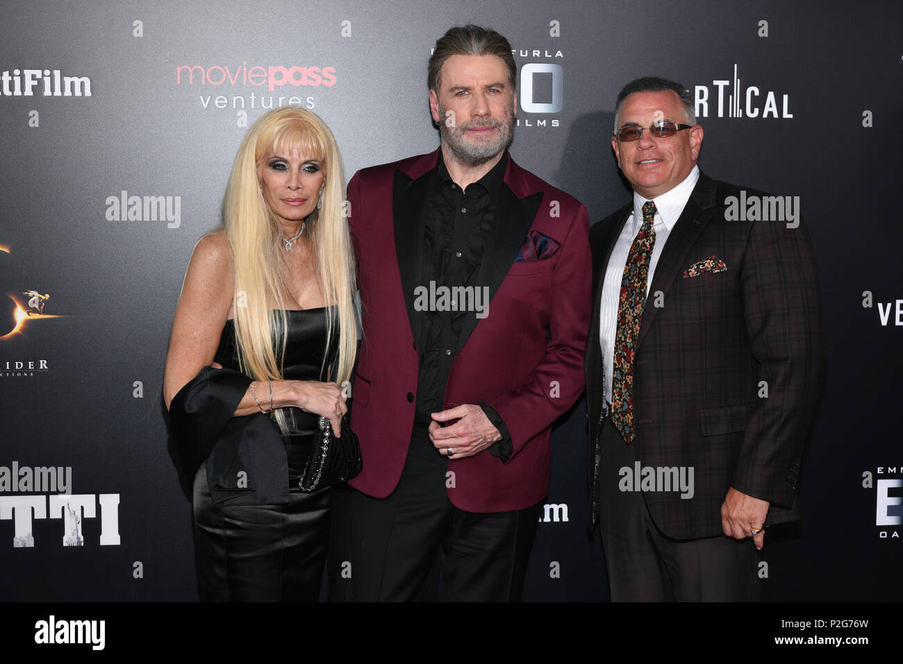 New York, Stati Uniti d'America. Xiv Jun, 2018. Victoria Gotti, John Travolta e John Gotti a frequentare il "Gotti' New York premiere al teatro SVA il 14 giugno 2018 a New York City. Credito: Erik Pendzich/Alamy Live News Foto Stock