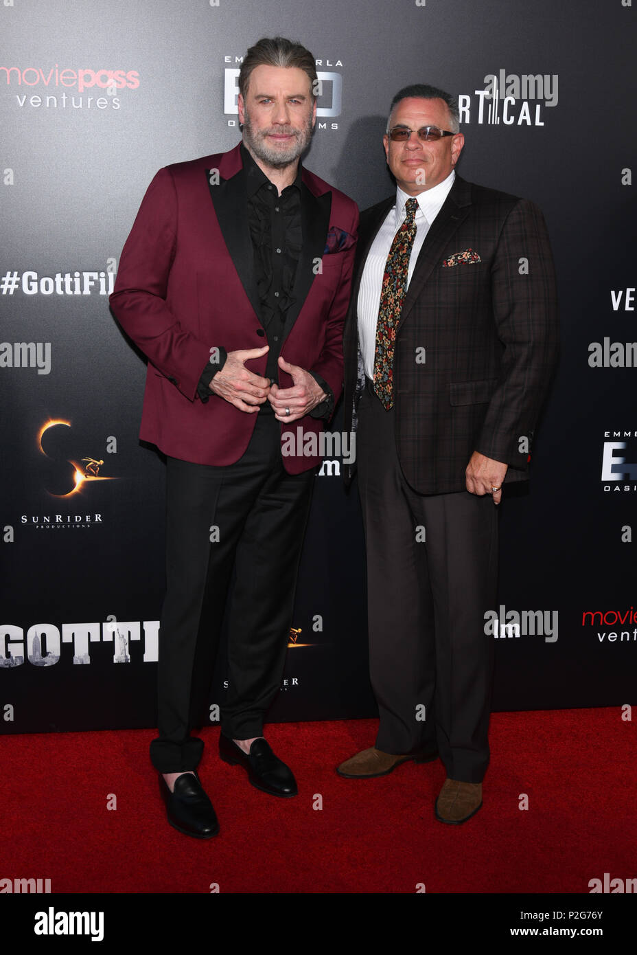 New York, Stati Uniti d'America. Xiv Jun, 2018. John Travolta e John Gotti a frequentare il "Gotti' New York premiere al teatro SVA il 14 giugno 2018 a New York City. Credito: Erik Pendzich/Alamy Live News Foto Stock