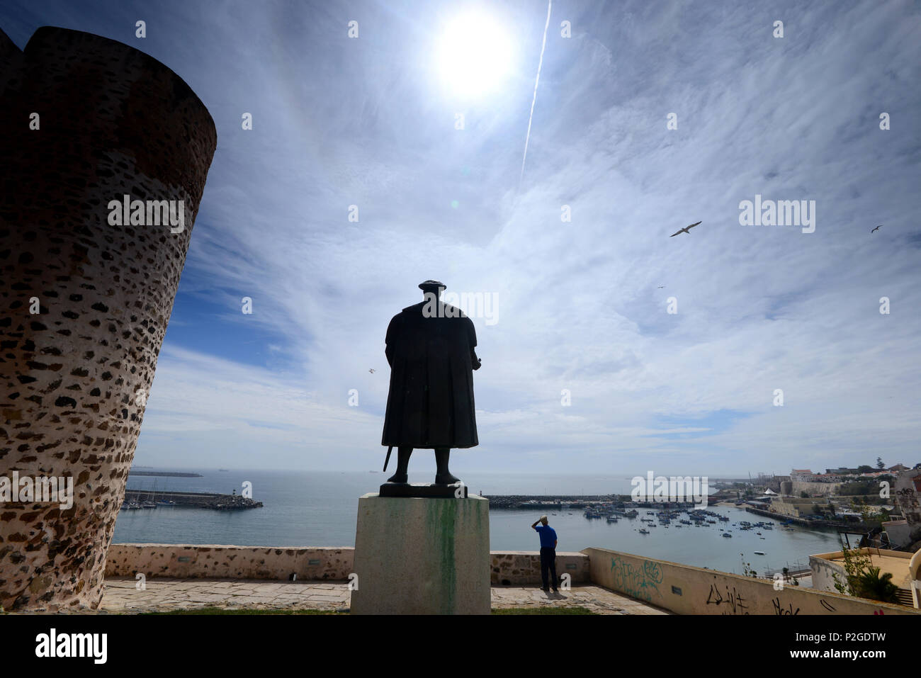 Vaco da Gama a Castelo, Sines, Costa Alentejana, Alentejo, Portogallo Foto Stock