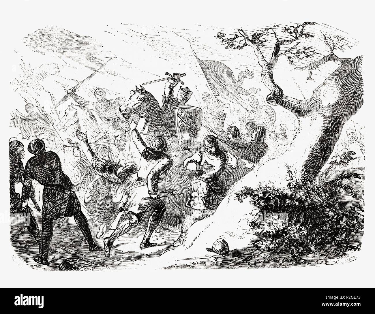 Signore William Douglas, 'el Audaz' (1243-1298). Barón escocés. Prisionero y muerto en Londres en 1298 una consecuencia de su enfrentamiento un Edward Plantagenet,. Grabado de 1866. Foto Stock