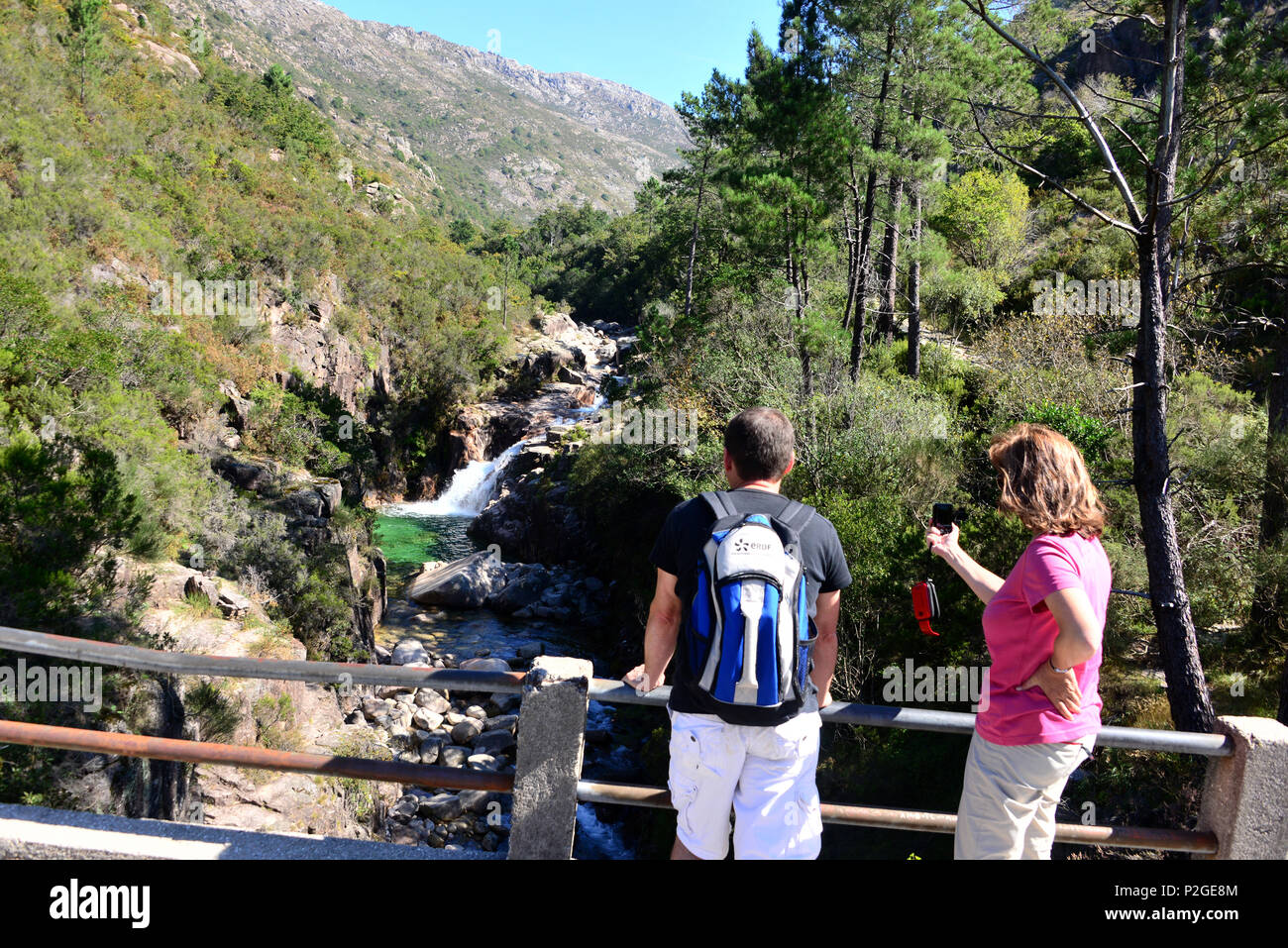 Escursioni a Portel do Homen nel Parque Nacional da Peneda-Geres, Minho, Northwest-Portugal, Portogallo Foto Stock