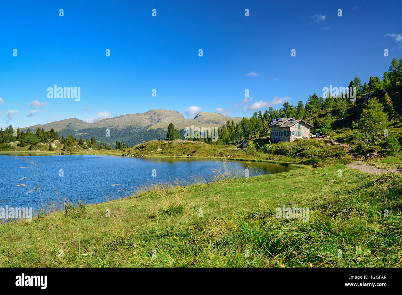Lago di Colbricon, Trans-Lagorai, Lagorai, Dolomiti, patrimonio mondiale dell UNESCO Dolomiti, Trentino, Italia Foto Stock