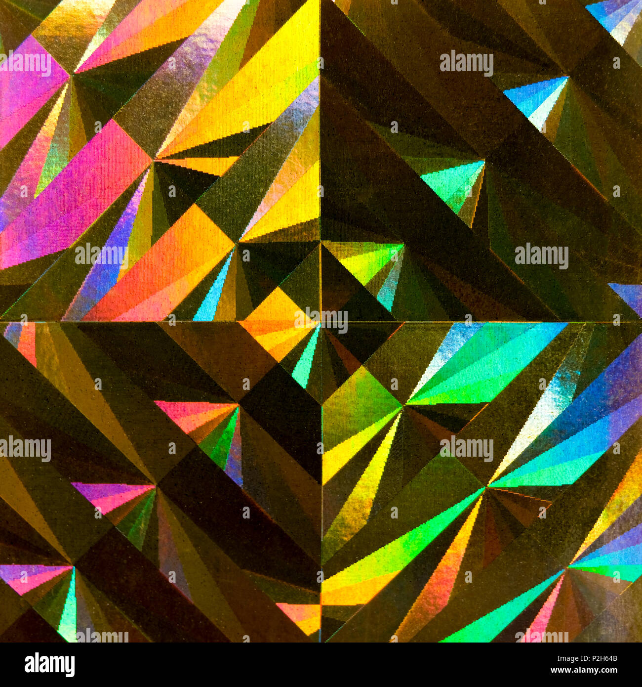 Spettro olografico astratta sfondo, un quartiere alla moda di sfondo colorato come iridescenti prismi ad angolo. Per il vostro design creativo, coperchio, poster, prenota, stampa Foto Stock