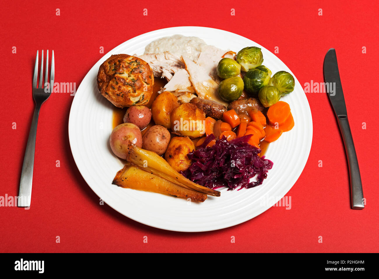 Britannico tradizionale cena di Natale Foto Stock