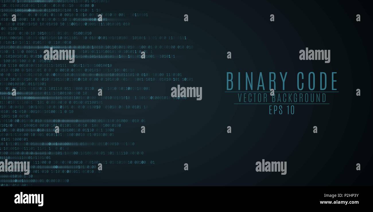 Codice binario sfondo. Bagliore blu. Motion Blur. Alte tecnologie, programmazione, sci-fi. Illustrazione vettoriale EPS 10 Illustrazione Vettoriale