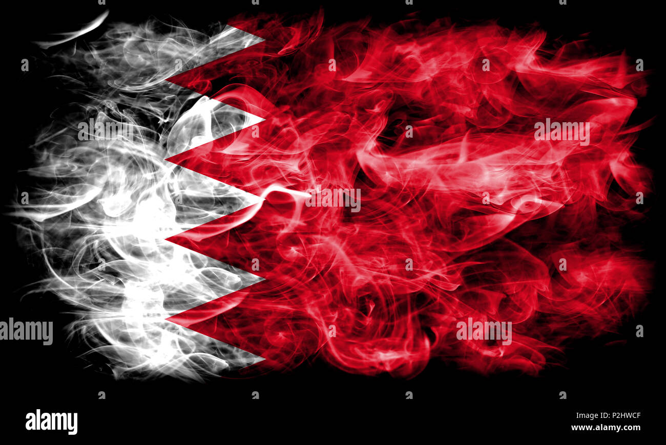 Bahrain bandiera di fumo Foto Stock