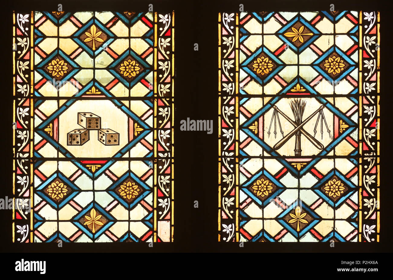 Il vetro macchiato con scene della Passione di Gesù a Zagabria cattedrale dedicata all Assunzione di Maria Foto Stock