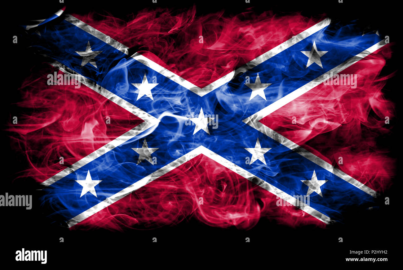 Bandiera confederate, Navy Jack flag di fumo Foto Stock