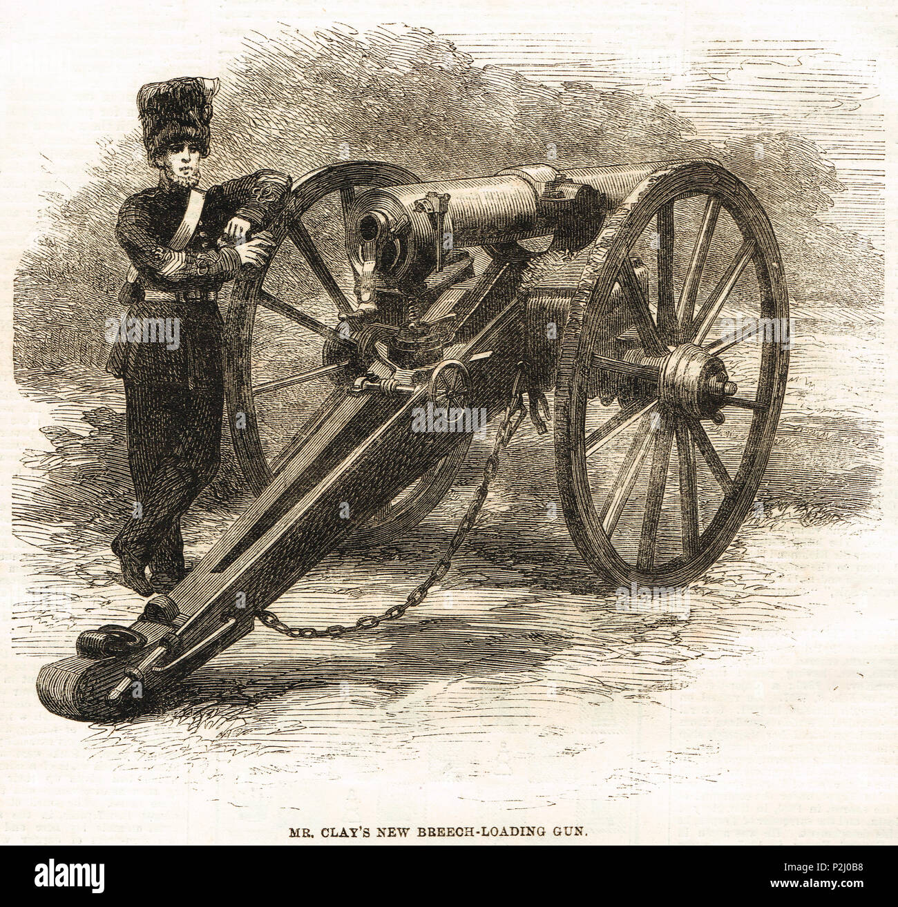 William Clay culatta-campo di caricamento pistola, 1862 Foto Stock