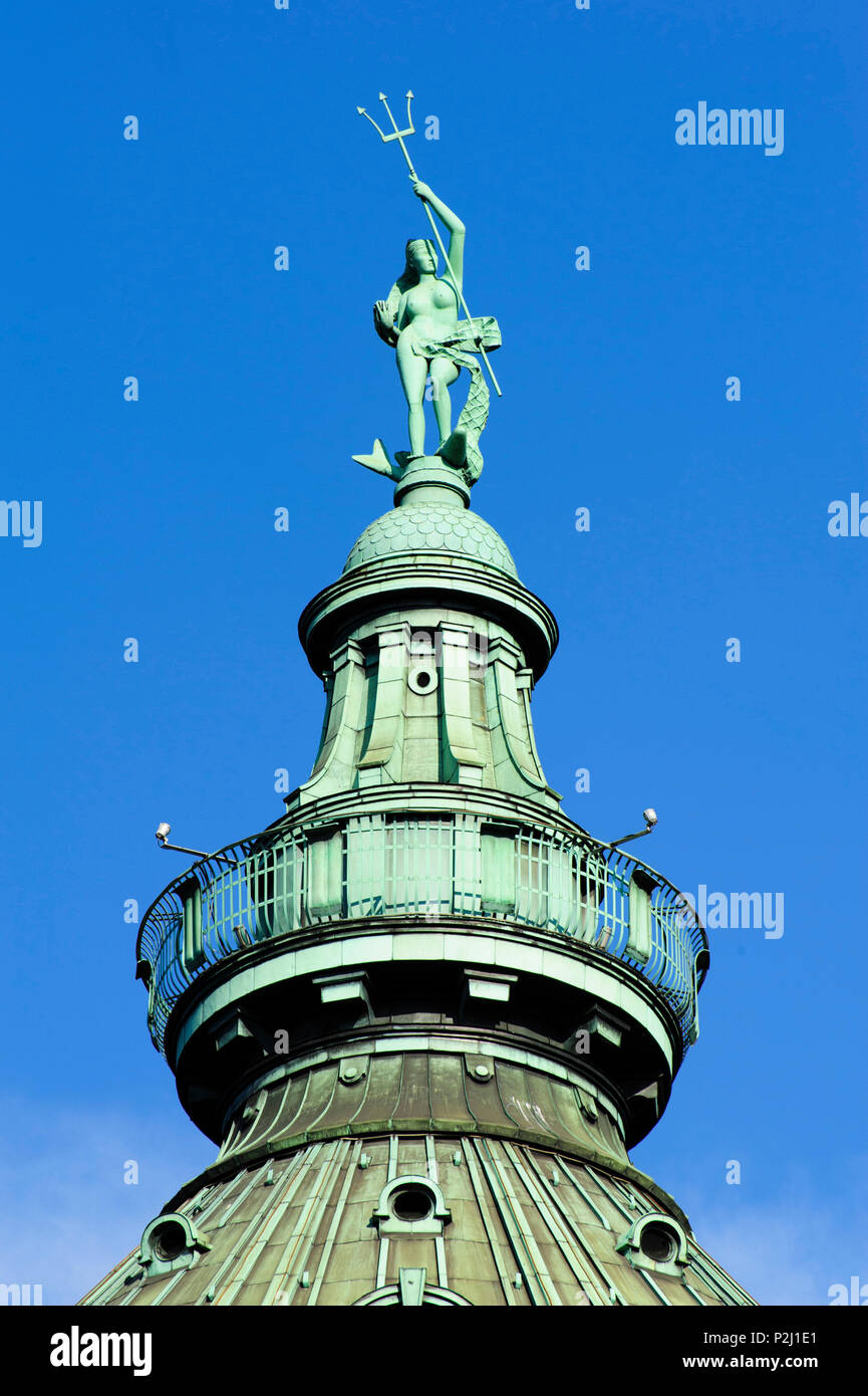 Parte superiore della torre di acqua sulla piazza Friechrich, Mannheim, Baden-Württemberg, Germania Foto Stock