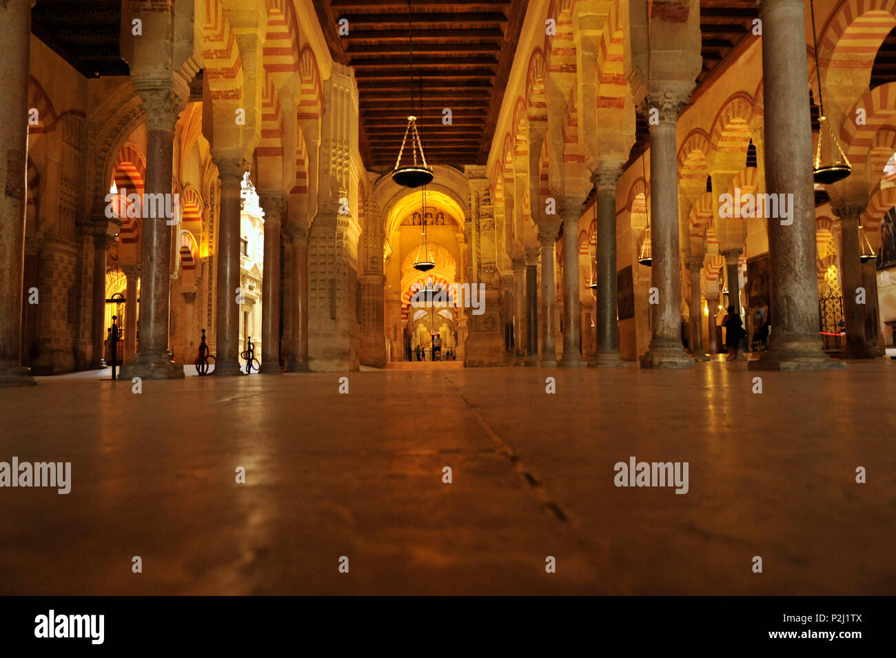Le colonne all'interno della Mezquita di Cordova, Andalusia, Spagna Foto Stock