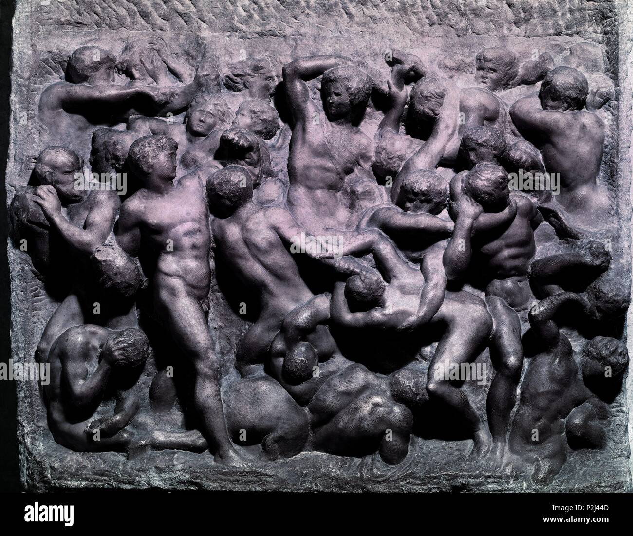 BATALLA DE LOS LAPITAS Y LOS CENTAUROS - 1492 - RENACIMIENTO ITALIANO. Autore: Michelangelo (1475-1564). Posizione: Museo Buonarroti, Florenz, Italia. Foto Stock