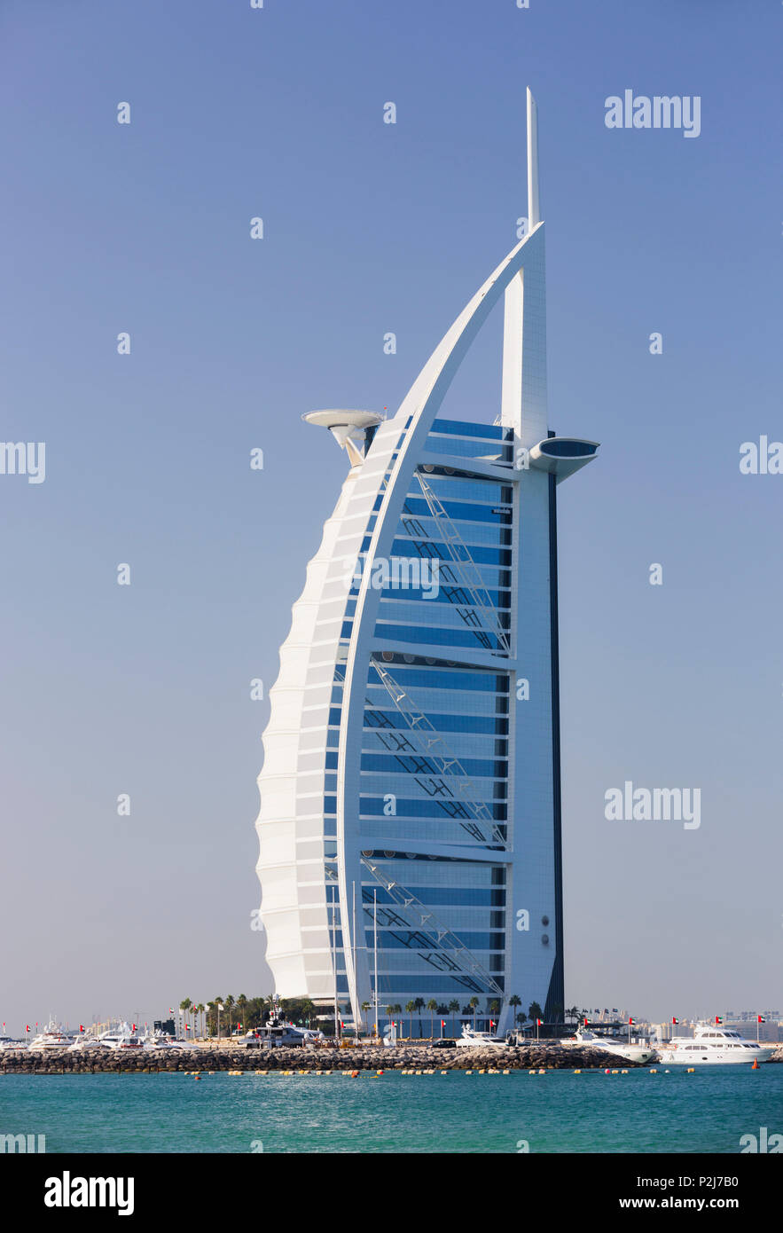 Hotel di lusso Burj Al Arab di Dubai, unisce Emirati Arabi, EMIRATI ARABI UNITI Foto Stock