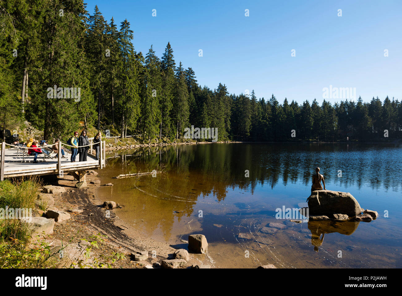 Il lago Mummelsee, Seebach, nei pressi di Achern, Foresta Nera, Baden-Wuerttemberg, Germania Foto Stock