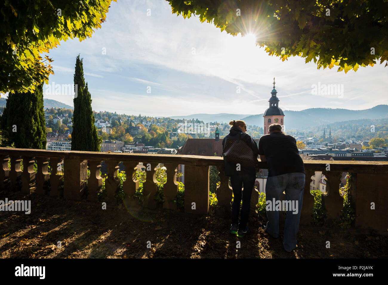 Vista di Baden-Baden, Foresta Nera, Baden-Wuerttemberg, Germania Foto Stock