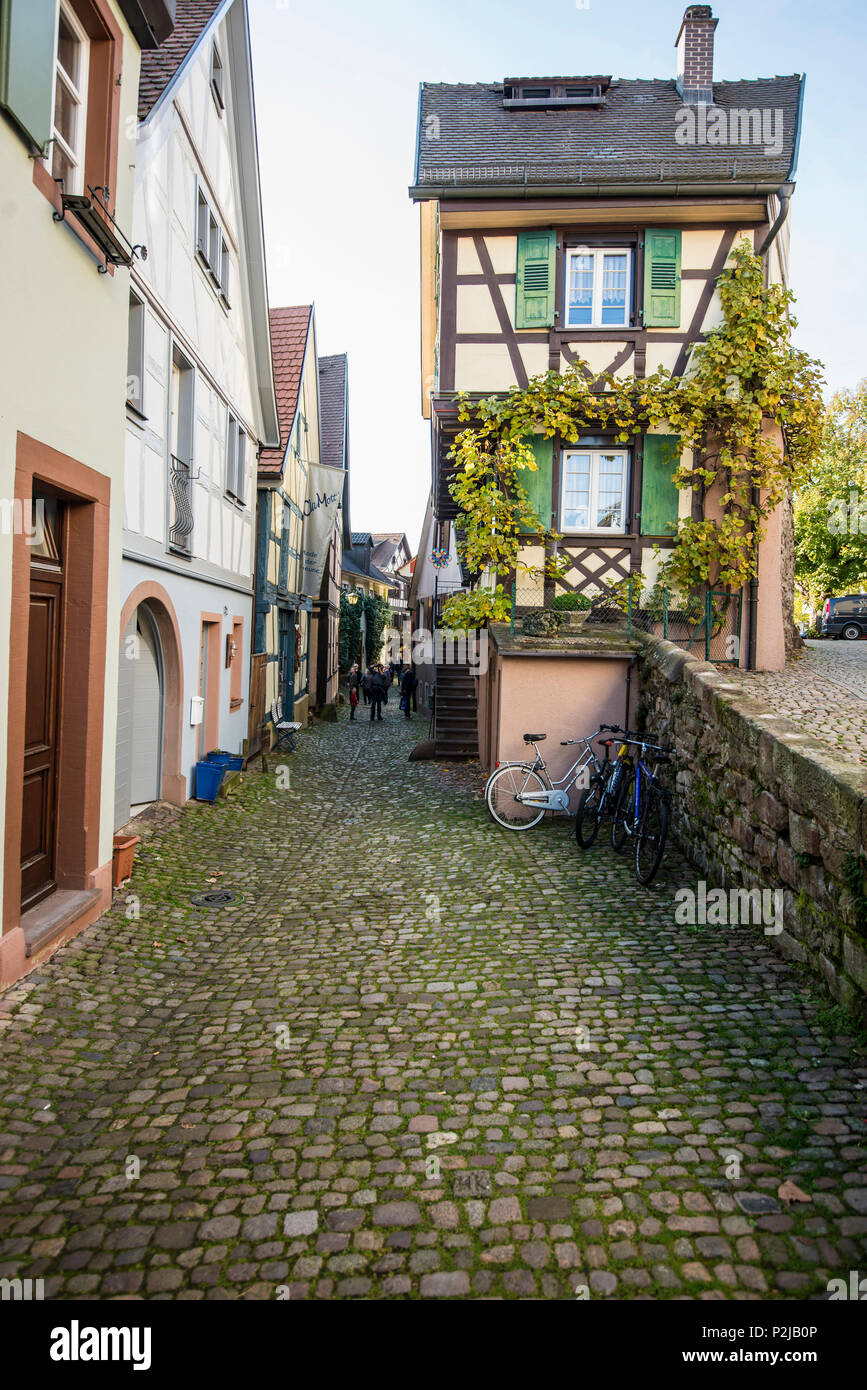 Engel vicolo in Gengenbach, Foresta Nera, Baden-Wuertemberg, Germania Foto Stock