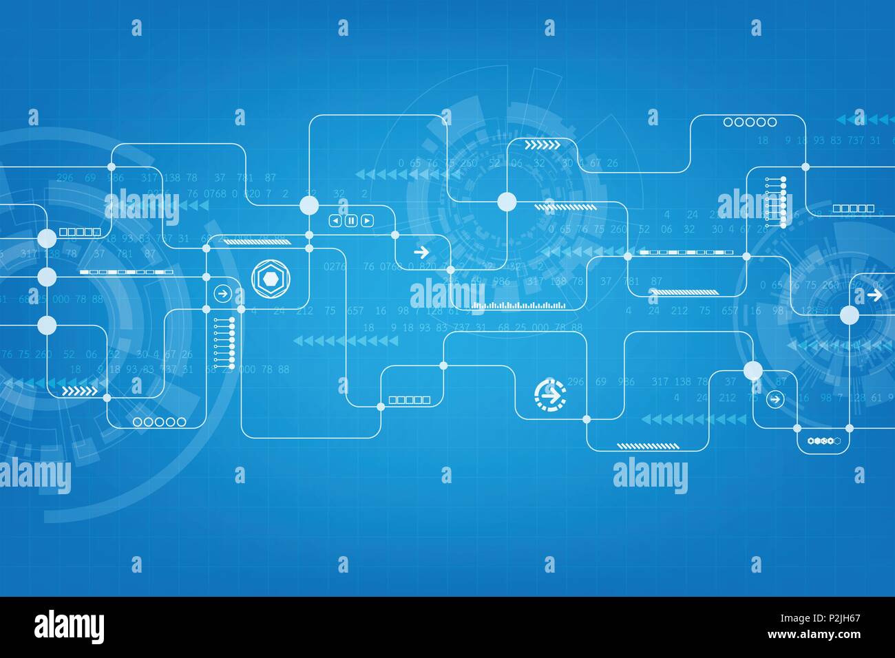 La tecnologia in forma di progettazione di circuiti elettronici. Illustrazione Vettoriale