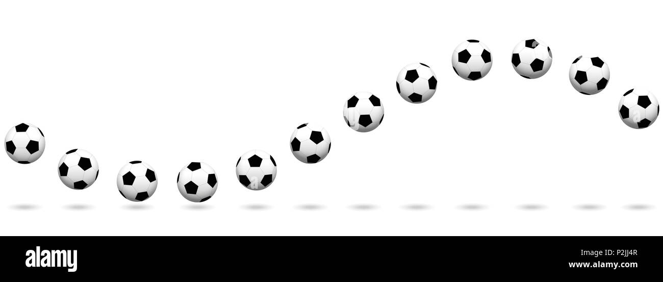Pallone da calcio d'onda. Perfetta illustrazione estensibile su sfondo bianco. Foto Stock