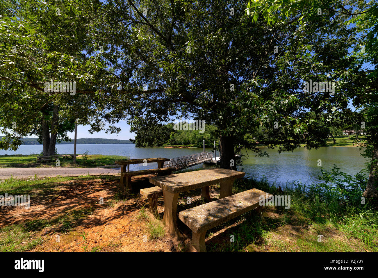 La barca di lancio e area picnic presso il pubblico accesso al Pickwick lago a Waterloo, Alabama. Foto Stock