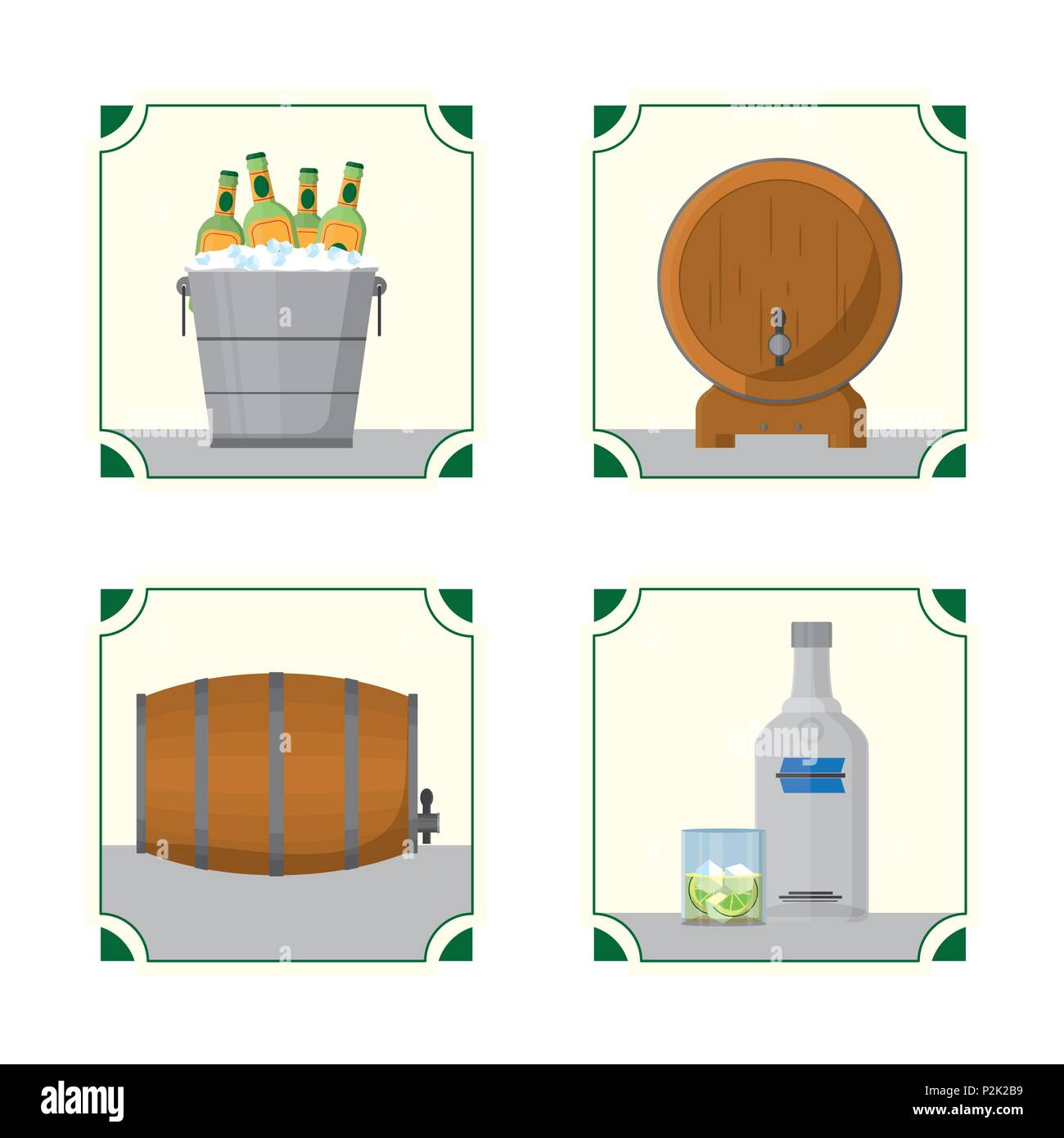 Set di drink al bar Illustrazione Vettoriale