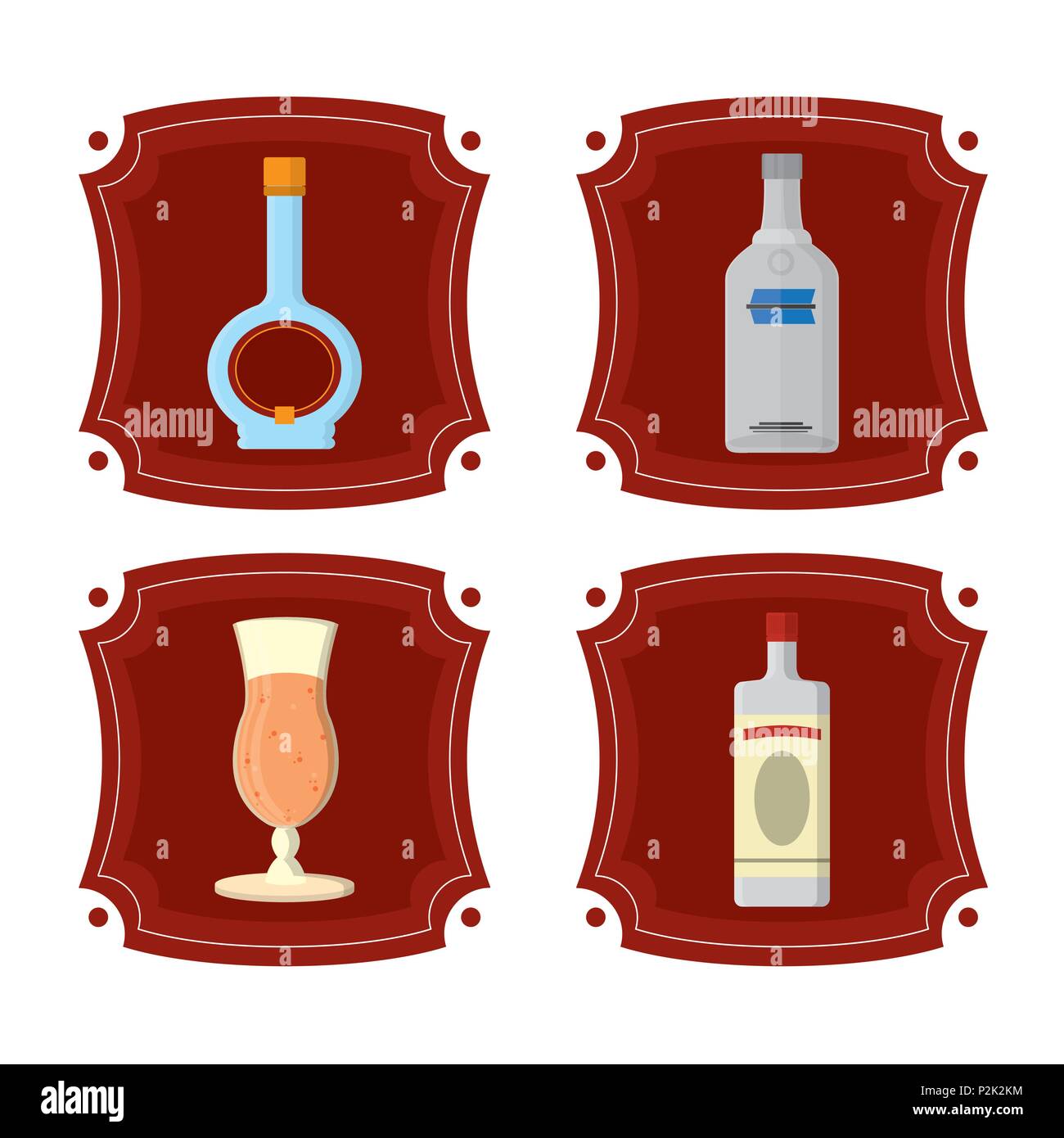 Set di drink al bar Illustrazione Vettoriale