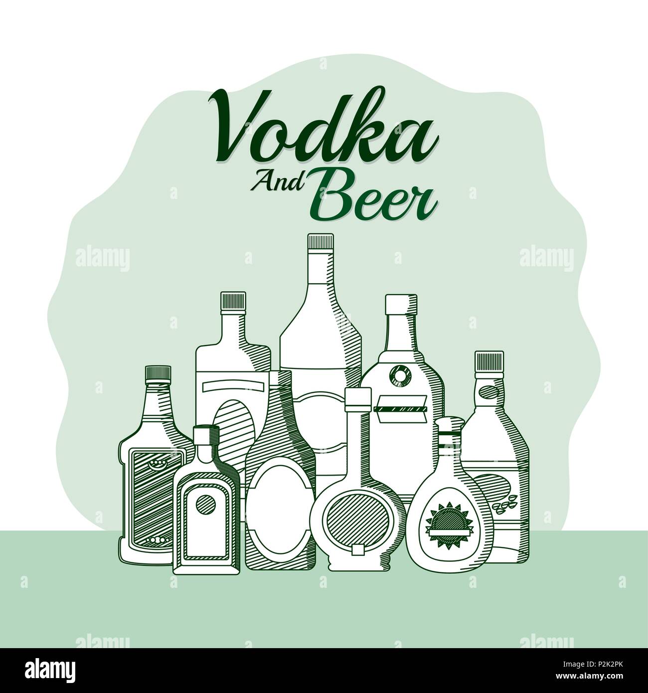 La vodka e birra Illustrazione Vettoriale