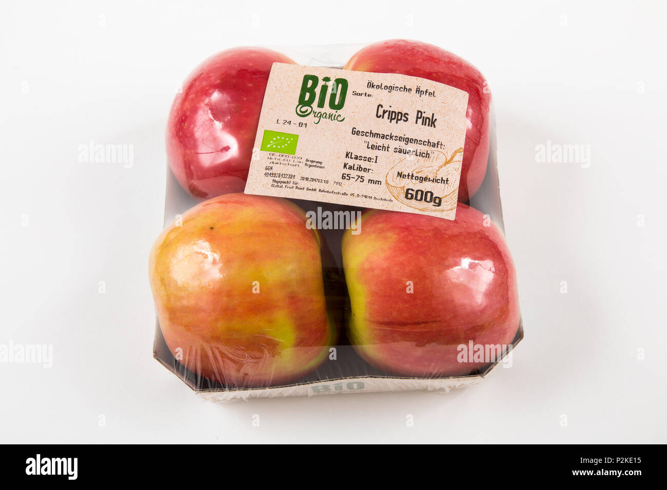 Il cibo fresco, cibo organico, frutta organica, ciascuno singolarmente confezionati in plastica tutto il cibo è disponibile nello stesso supermercato anche senza plast Foto Stock