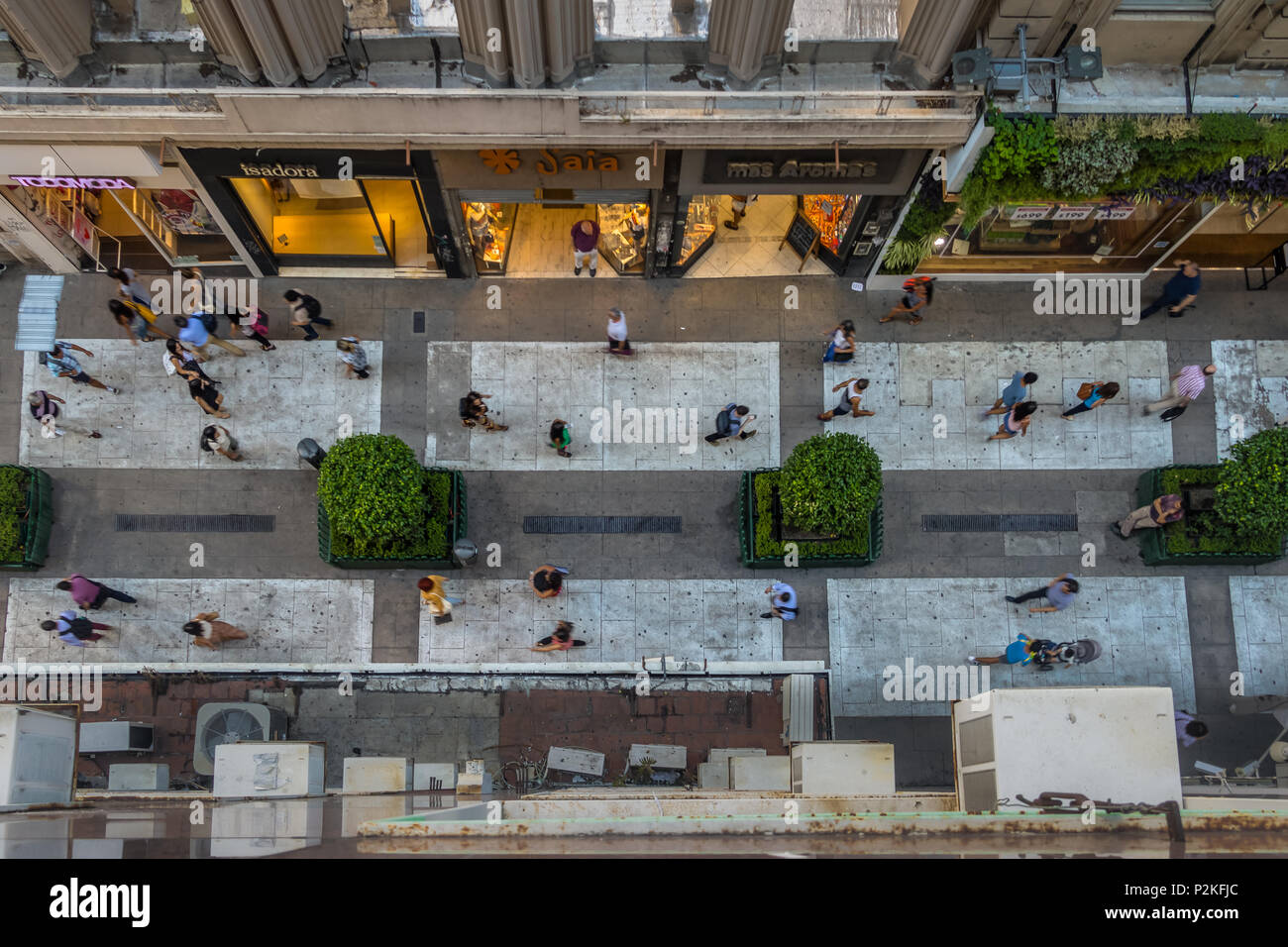 Vista aerea di Calle Florida (Florida Street) - Buenos Aires, Argentina Foto Stock