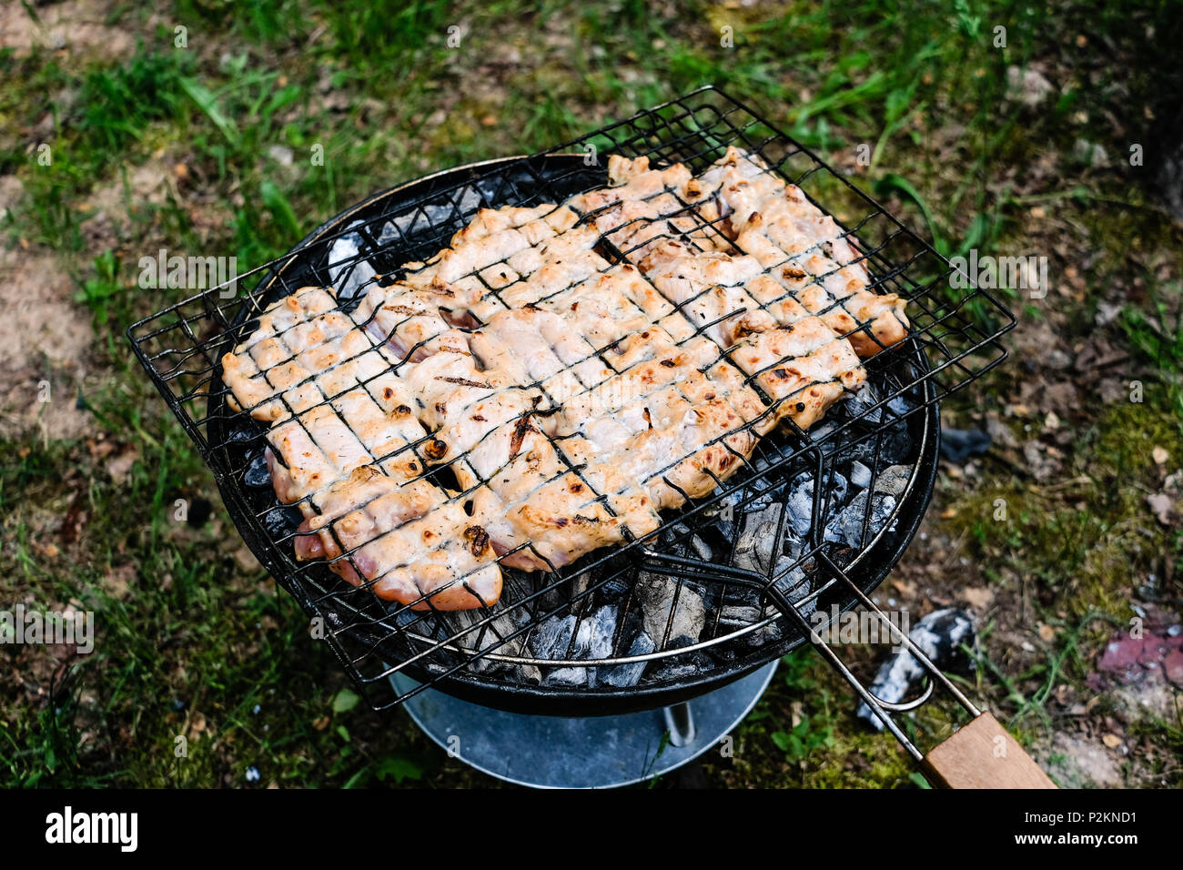 La cottura alla griglia una deliziosa varietà di carne su barbecue