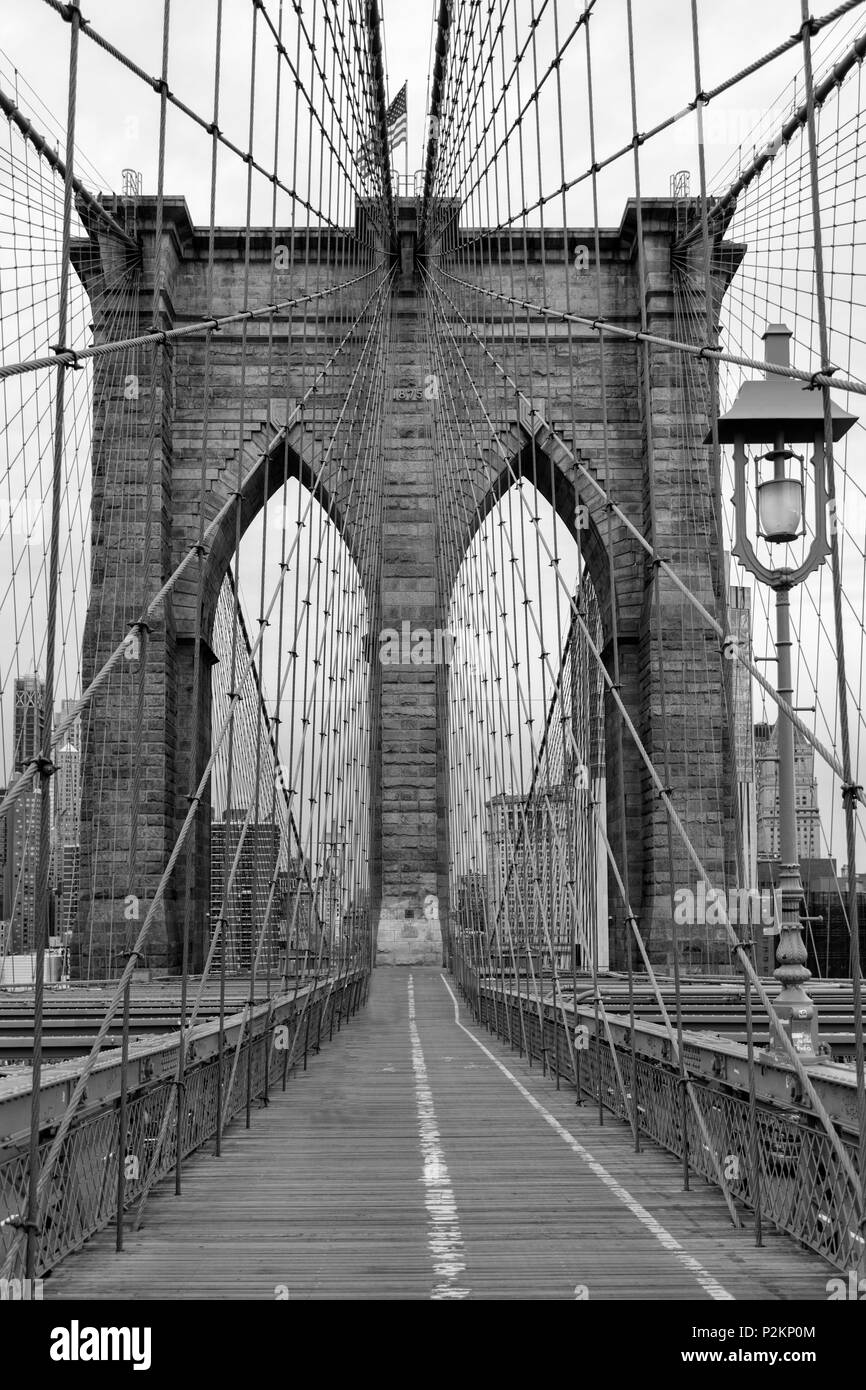 Stati Uniti d'America, American, New York Manhattan ,Ponte di Brooklyn Foto Stock