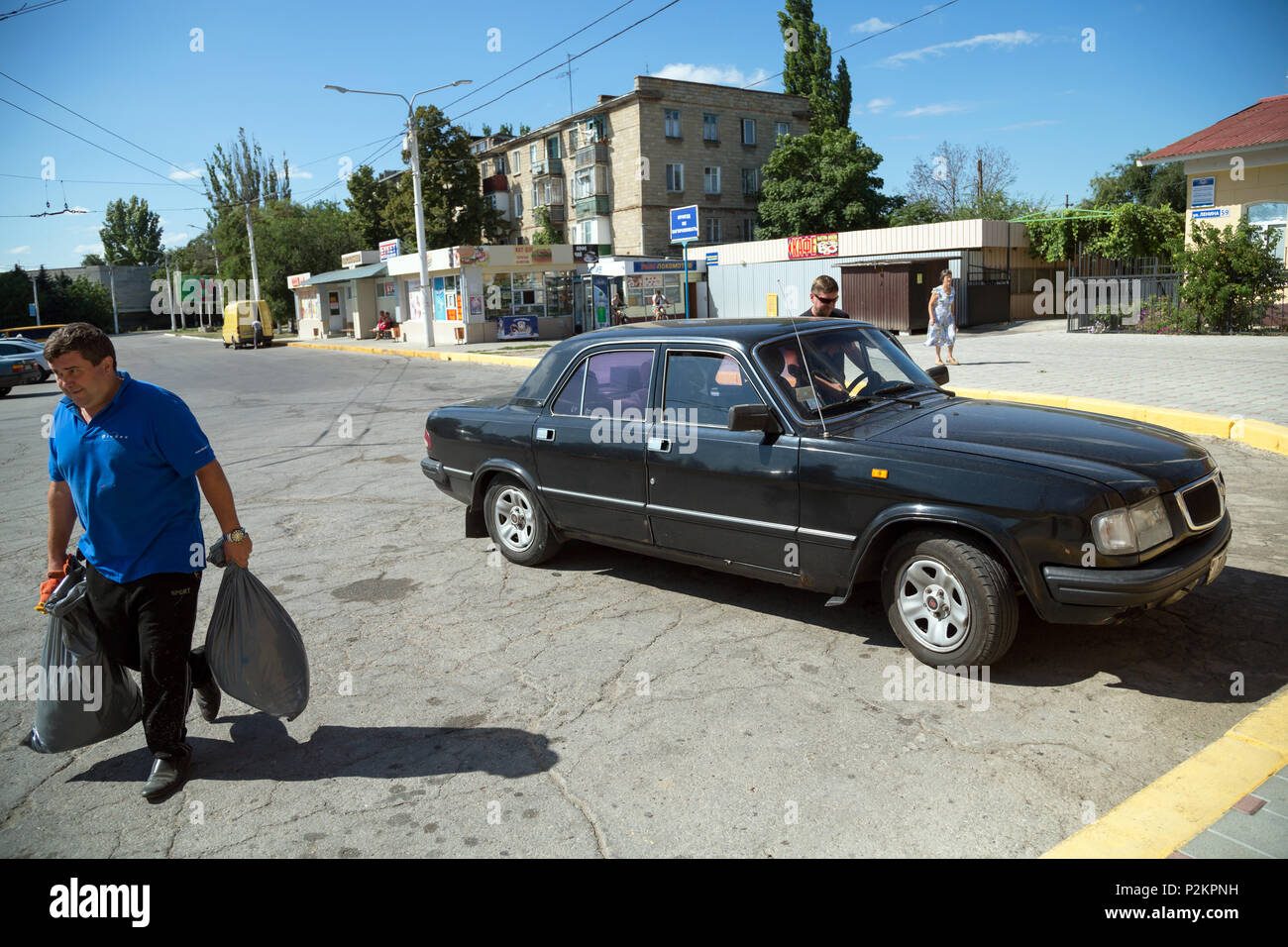 25.08.2016, Tiraspol, Transnistria Moldova - volga al piazzale della stazione. Transnistria è un ripugnante Repubblica Moldava sotto l'influenza russa ea Foto Stock