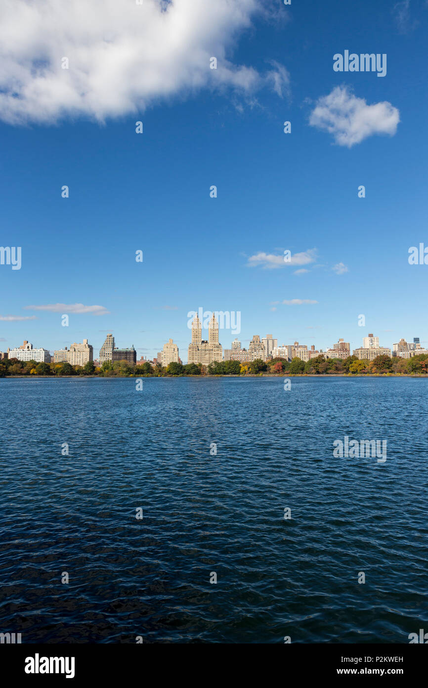 Jacqueline Kennedy Onassis Reservoir, Central Park serbatoio, Central Park, Manhattan, New York City, Stati Uniti d'America, America Foto Stock