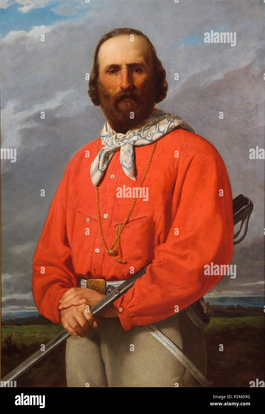 . Ritratto di Giuseppe Garibaldi (Portrait de Giuseppe Garibaldi) . Persona rappresentata: Giuseppe Garibaldi . 1861 32 G Garibaldi Foto Stock