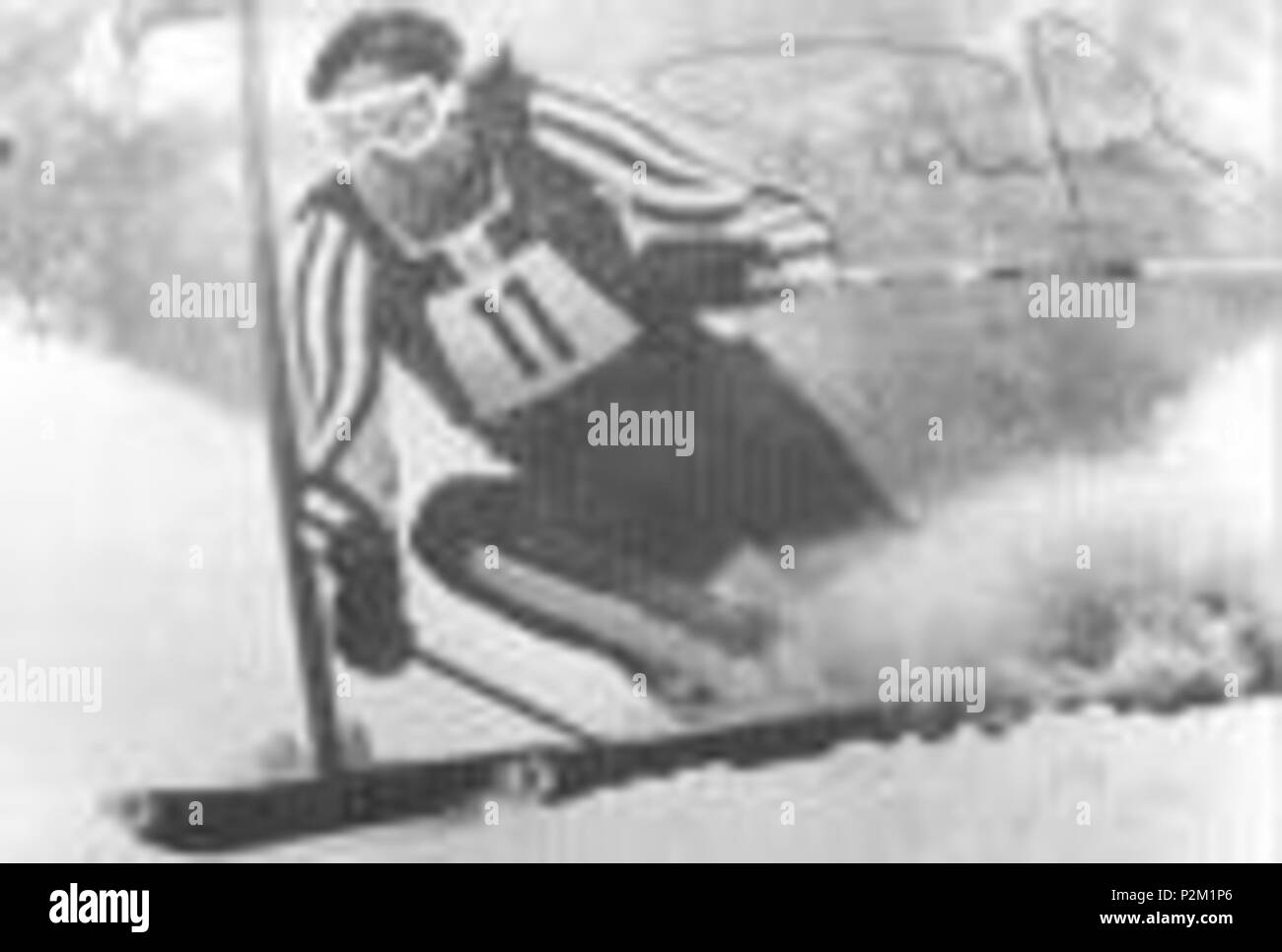 . Italiano: Piero Gros in gara nello slalom olimpico del 1976. Immagine non artistica precedente al 1988. Inglese: Piero Gros, slalom, 1976 Olimpiadi Invernali. , Fotografia originale 1976. Questo file è privo di informazioni sull'autore. 38 Gros 1976 Foto Stock