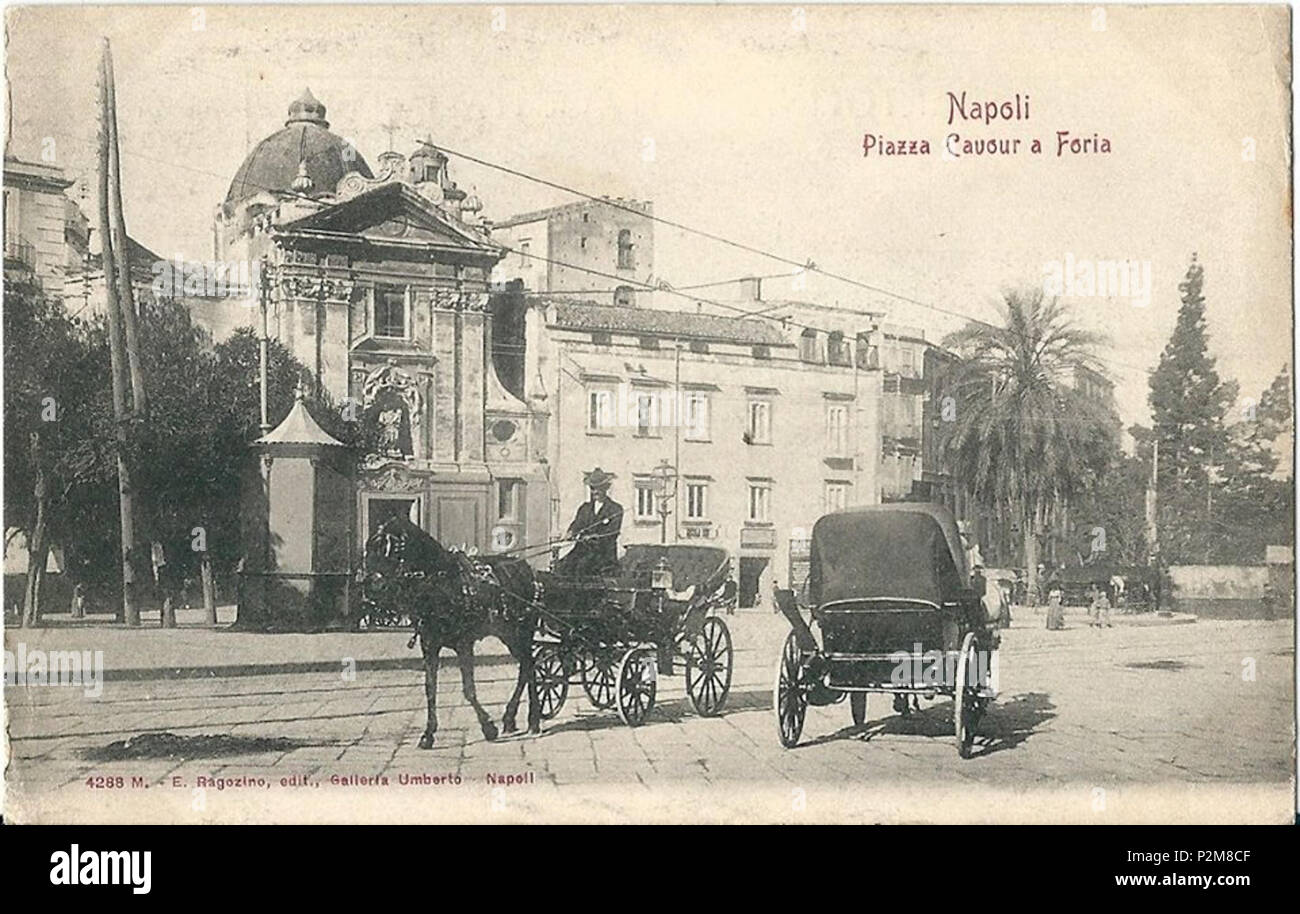 . Italiano: 'Napoli - Piazza Cavour a Foria'. Cartolina. Autore sconosciuto. fine del XIX secolo. Unknown 61 Napoli, Piazza Cavour 7 Foto Stock