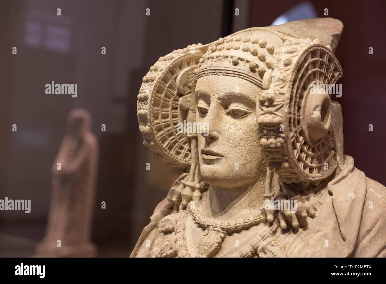 Madrid, Spagna: Dama di Elche in esposizione presso il Museo Archeologico Nazionale di Spagna. La figura iconica, scoperto nel1897 vicino a Elche, Spagna, è stato th Foto Stock