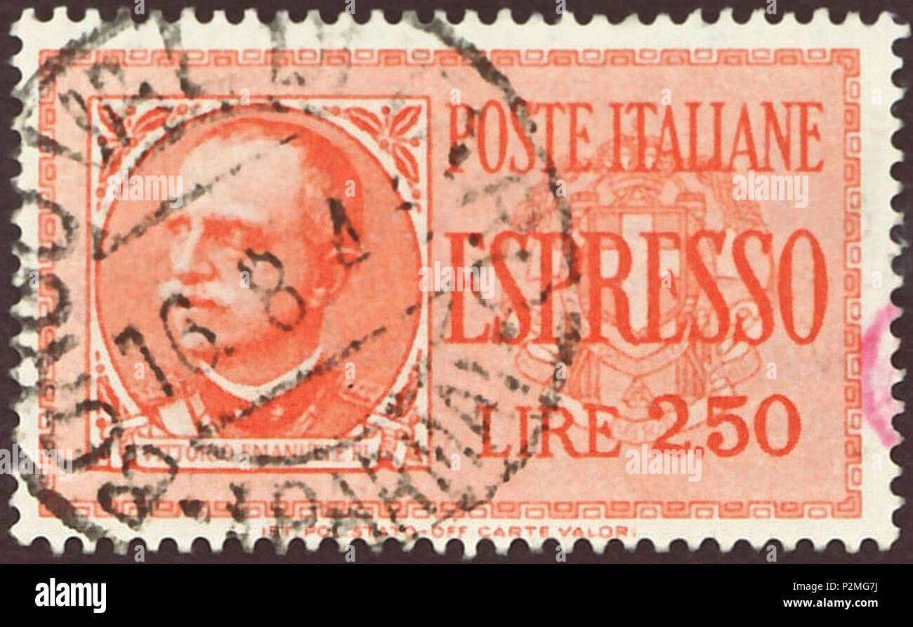 Timbro del Regno d'Italia; 1932; timbro express con l'effige ...