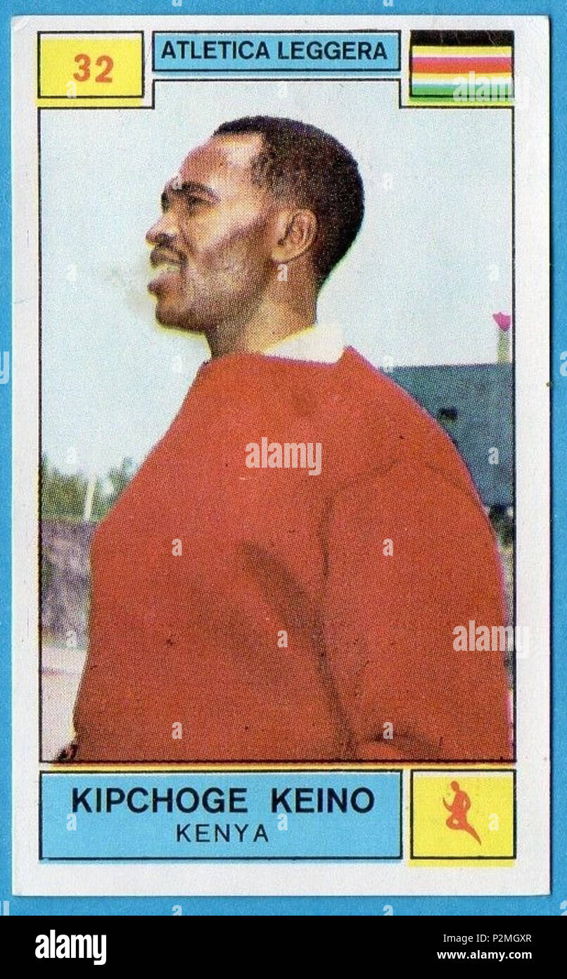 . Figurina campioni dello sport 1969/1970-n.32- KEINO - KENYA - ATLETICA-rec . 1969 o versioni precedenti. 45 sconosciuto Kipchoge Keino c1969 Foto Stock