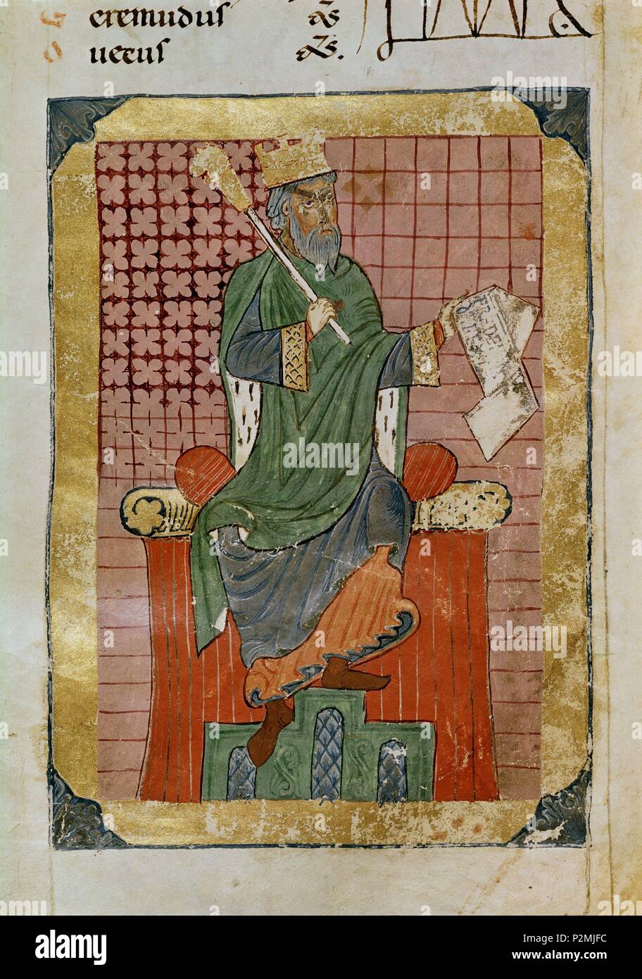 Ferdinando I di Leon, V di Navarra. Fol 25 V. Santiago de Compostela, biblioteca della cattedrale. La Coruña. Posizione: CATEDRAL-BIBLIOTECA DE SANTIAGO DE COMPOSTELA CORUÑA, Spagna. Foto Stock