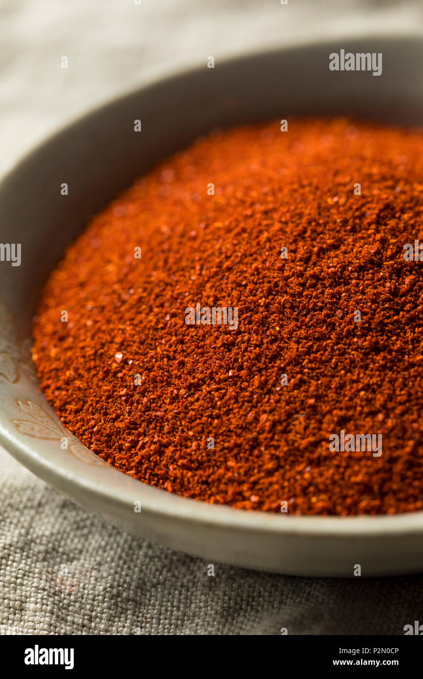 Organico secco rosso Paprika affumicato in una ciotola Foto Stock