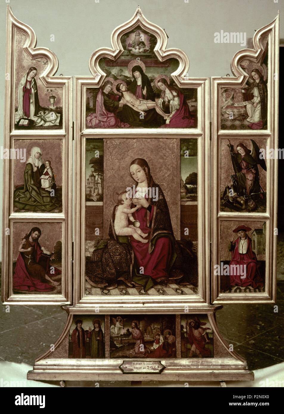 Nicolás Falcó / "Madonna del Latte, Il Trittico', c. 1500, olio su pannello, 140 x 103 cm. Autore: falco, NICOLAS. Posizione: il museo municipale, VALENCIA, Spagna. Foto Stock