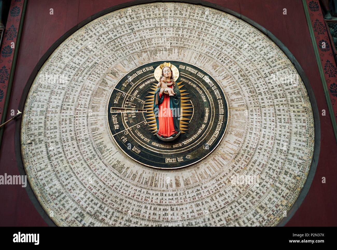 Polonia, Pomerania, Gdansk, città vecchia, classificato come patrimonio mondiale dall'UNESCO, la chiesa di Santa Maria, orologio astronomico Foto Stock