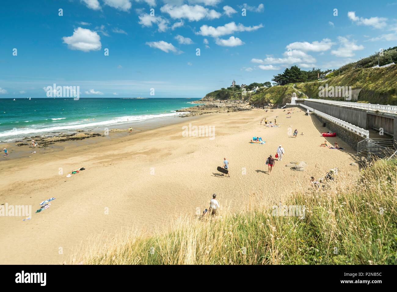 Francia, Cotes d'Armor, Saint Quay Portrieux, Chatelet beach Foto Stock