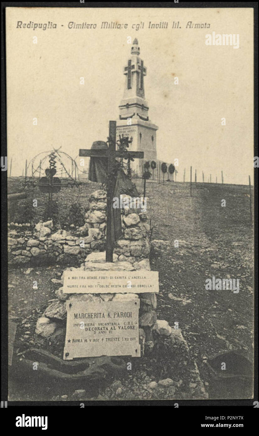 . Italiano: Redipuglia - Cimitero Militare degli Invitti III. Armata (Margherita Kaiser Parodi) . circa 1920. 75 sconosciuto Redipuglia - Cimitero Militare degli Invitti III. Armata (Margherita Kaiser Parodi) Foto Stock