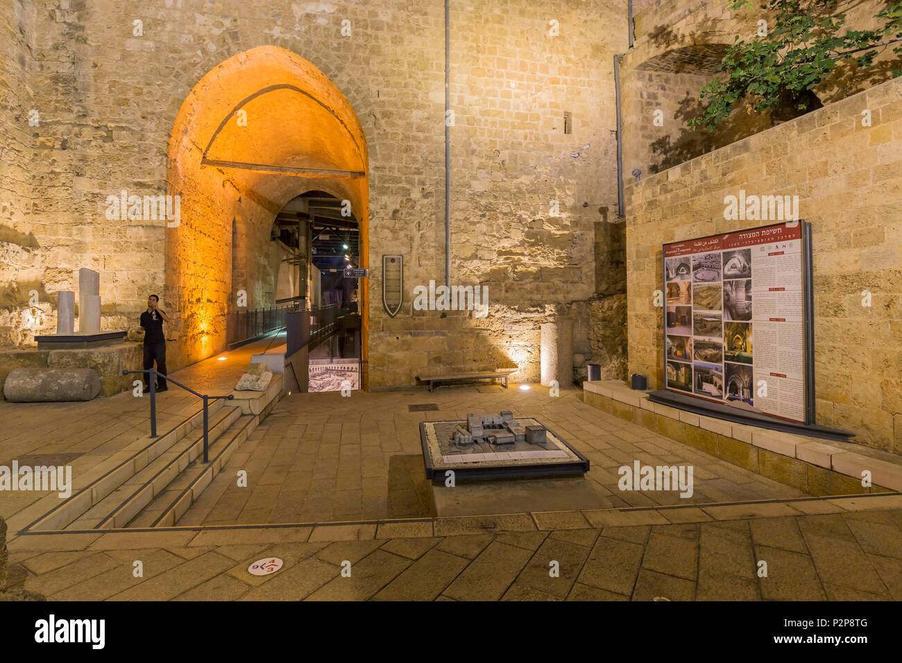 Israele, acro noto anche nel mondo cristiano come Saint-Jean-d'Acre, protetta dall'UNESCO Città vecchia, la Cittadella dei Cavalieri templari Foto Stock