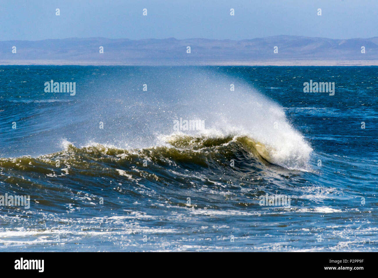 Le onde del mare, Cape Cross, Skeleton Coast del Sud Atlantico, Regione di Erongo, Namibia Foto Stock